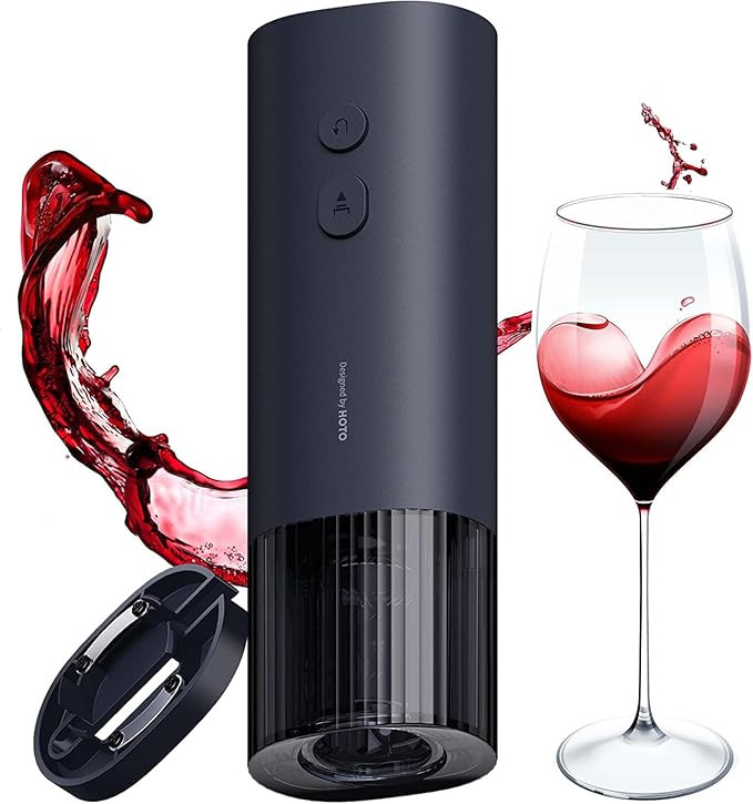 HOTO Electric Wine Opener, Automatic Bottle Opener with Foil Cutter, Uncorks 170+ Bottles, 10s In... | Amazon (US)