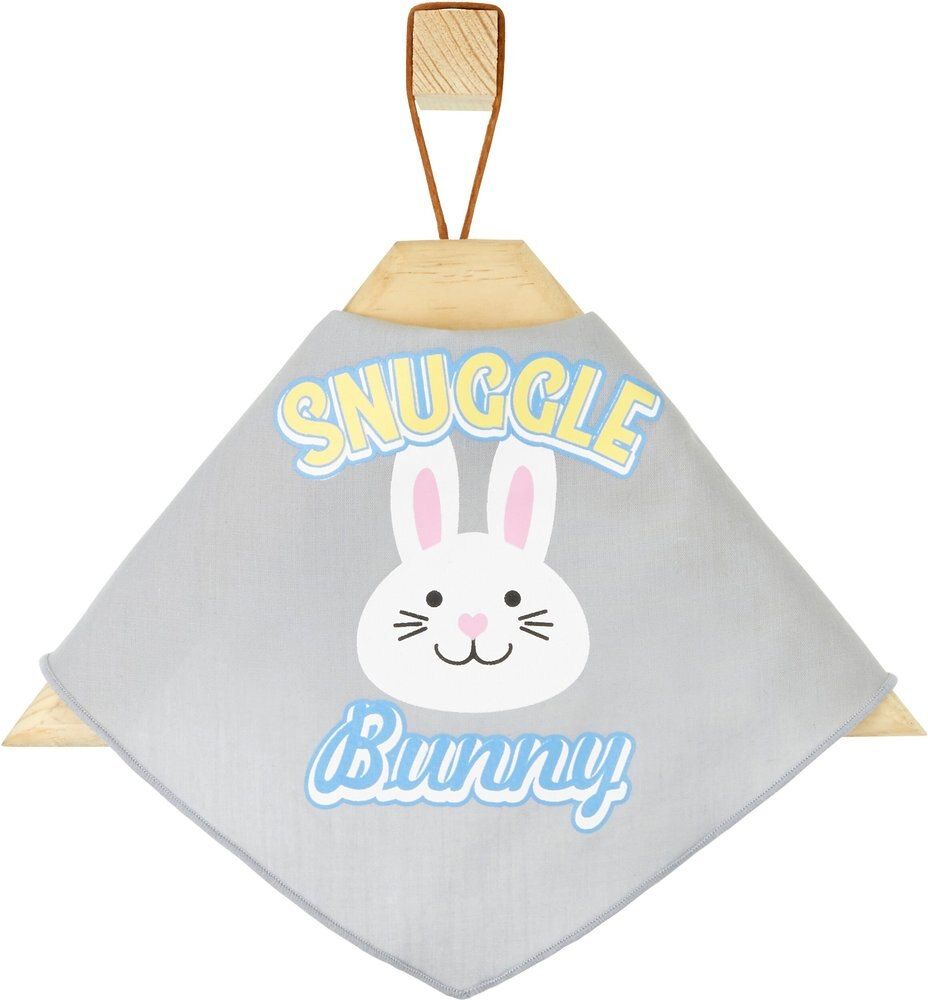 Wagatude Gray Snuggle Bunny Dog Bandana, X-Small/Small | Chewy.com