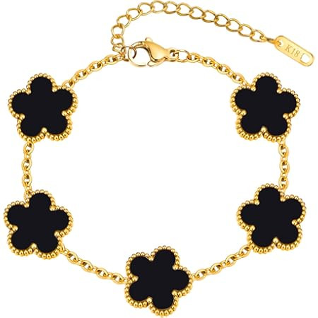 Amazon.com: PAVOI Rhodium Plated Clover Bracelets for Women - Four Leaf Clover Bracelet - Mother ... | Amazon (US)