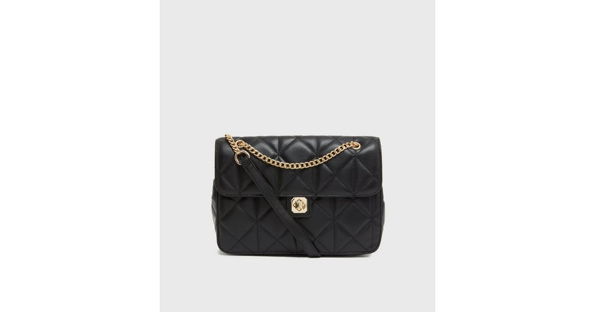 Black Quilted Twist Lock Cross Body Bag
						
						Add to Saved Items
						Remove from Saved I... | New Look (UK)