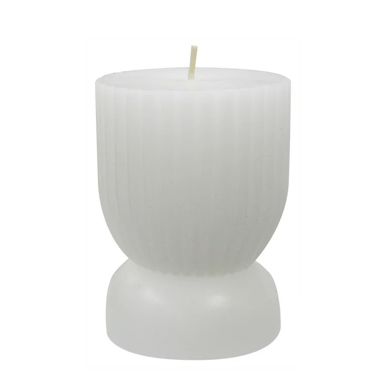 Better Homes & Gardens Unscented Ribbed Pillar Candle, 3x4 inches, White | Walmart (US)
