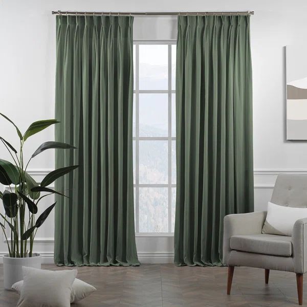 Pinch Pleat Polyester Room Darkening Single Curtain Panel Panel | Wayfair North America