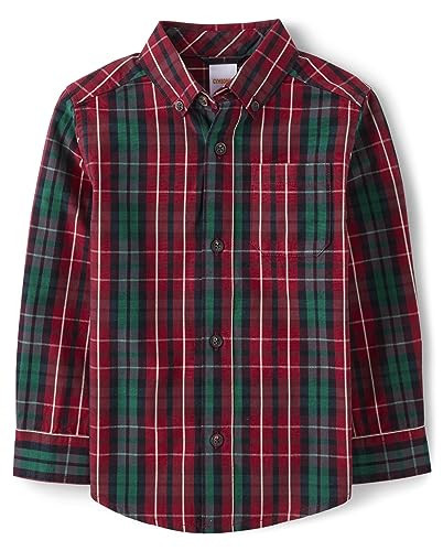 Gymboree,and Toddler Long Sleeve Plaid Button Up Shirts,Royal Plaid,4T | Amazon (US)