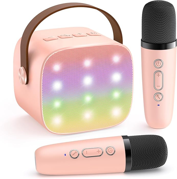 Karaoke Machine for Kids Adults, Bluetooth Mini Speaker with 2 Wireless Microphones, TOP Christma... | Amazon (US)