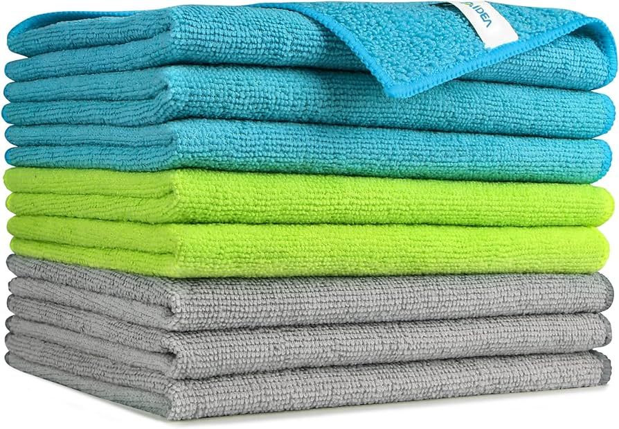 AIDEA Microfiber Cleaning Cloths-8PK, Softer Highly Absorbent, Lint Free Streak Free for House, K... | Amazon (US)
