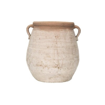 Creative Co-Op Small (0-8-Quart) 13.5-in W x 13.75-in H Orange Terracotta Planter Lowes.com | Lowe's