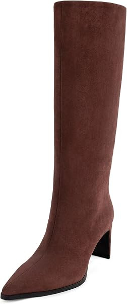 CoolQueen Knee High Boots Women Pointed Toe Block Heels Tall Boots | Amazon (US)