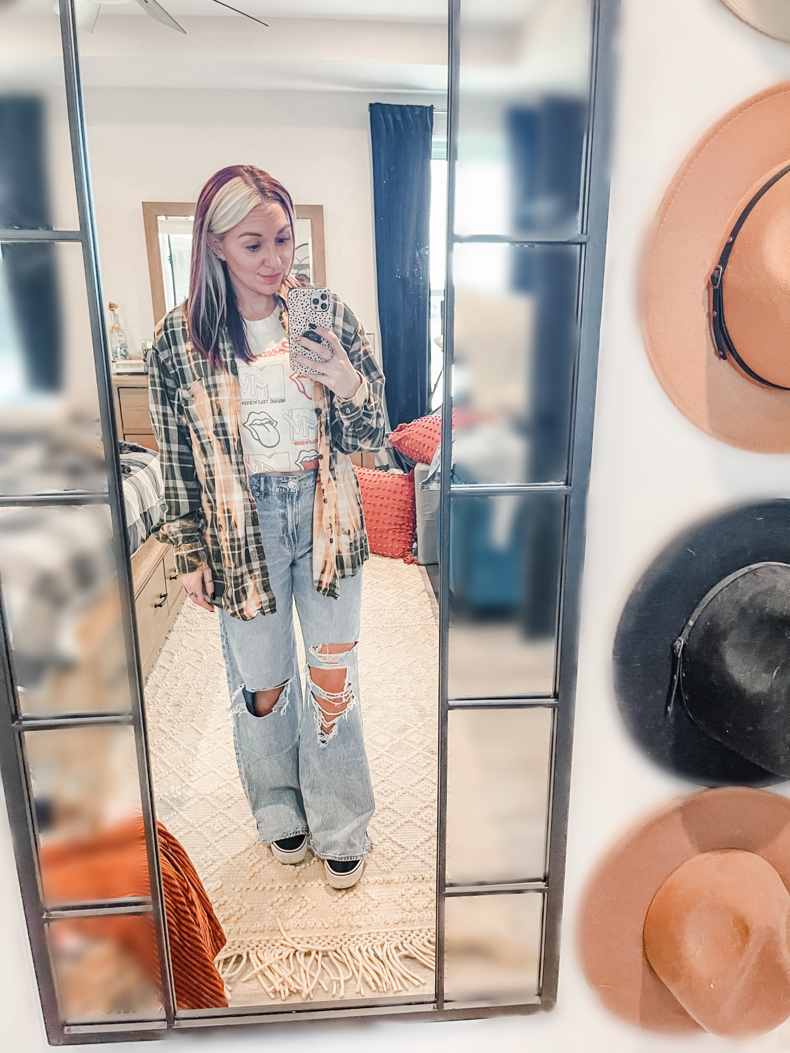 90’s grunge inspired fashion. 
Flannel, distressed baggy jeans, oversized band tee  

#LTKfindsunder50 #LTKstyletip #LTKSpringSale