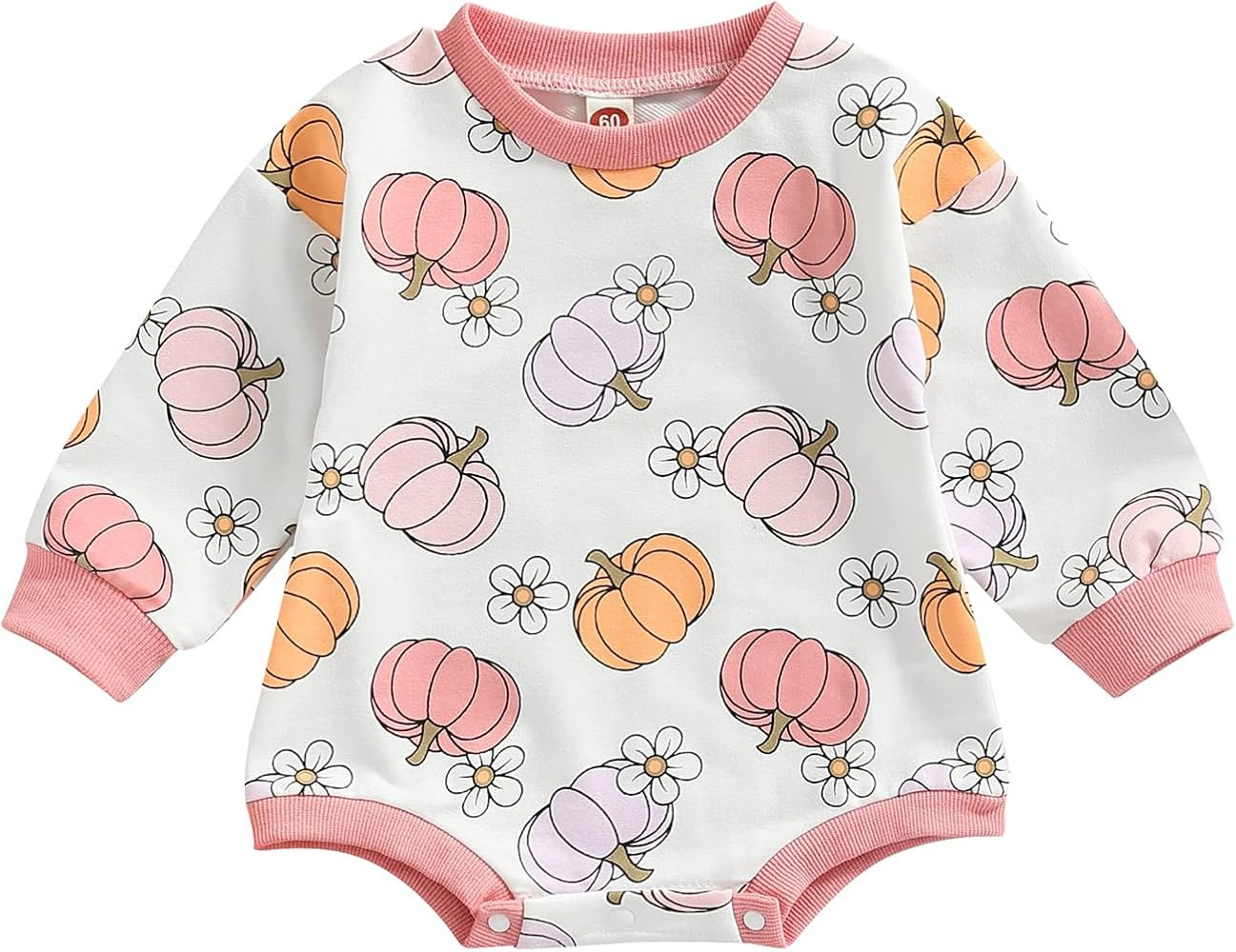 Halloween Baby Girl Boy Clothes Pumpkin Patch Outfit Oversized Long Sleeve Romper Sweatshirt Ones... | Amazon (US)