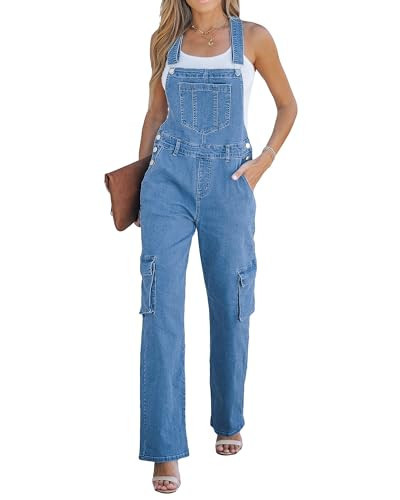 luvamia Denim Outfit For Women Overalls Garden Overalls Denim Overalls for Women Medium Blue X-Small Size 0 Size 2 | Amazon (US)