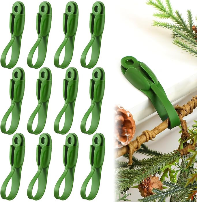 12 Pcs Christmas Garland Hanger for Mantle Garland Hooks Christmas Wreath Ties Stocking Holder Re... | Amazon (US)