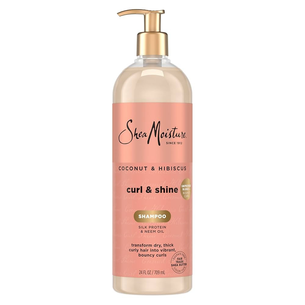 SheaMoisture Shampoo Coconut and Hibiscus, for Thick, Curly Hair, to Cleanse & Hydrate, 24 oz | Amazon (US)