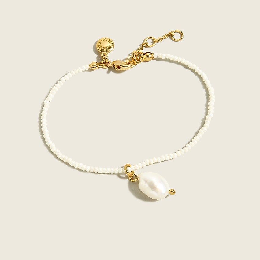 Beachy bead freshwater pearl bracelet | J.Crew US