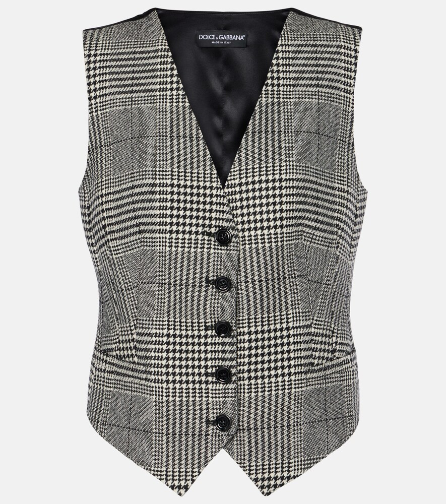 Dolce&Gabbana Prince of Wales check wool-blend vest | Mytheresa (US/CA)