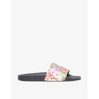 Gucci Pursuit chevron slides, Women's, Size: EUR 36 / 3 UK WOMEN, Beige comb | Selfridges