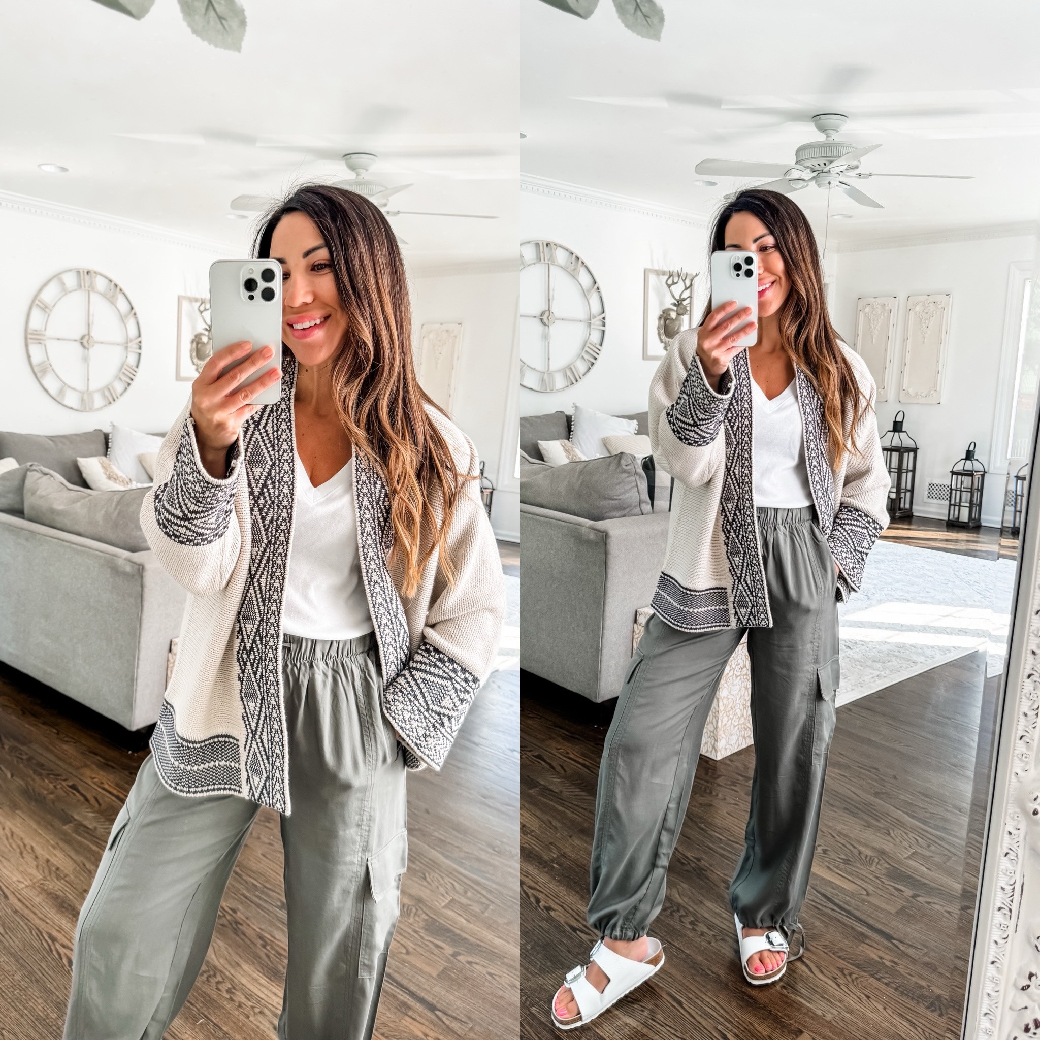 Splendid code: tammysp24. 
Xs cargo pants. Small cardigan. Small tee 

#LTKSaleAlert #LTKOver40