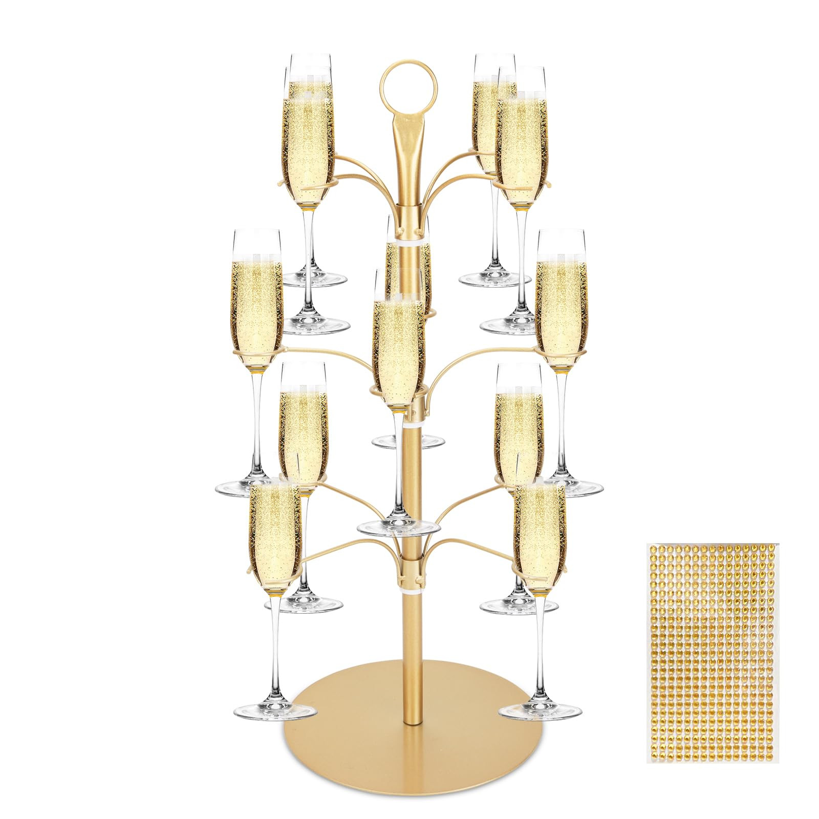 KUK Cocktail Tree Stand for Party, Metal Drink Tower with 3 Tier 12 Holders, Bar Drinks Tree Disp... | Amazon (US)