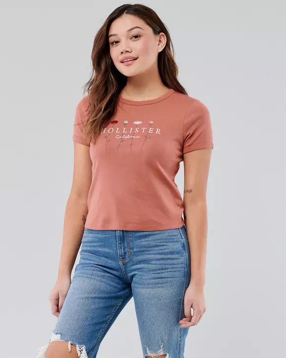 Embroidered Graphic Tee | Hollister UK