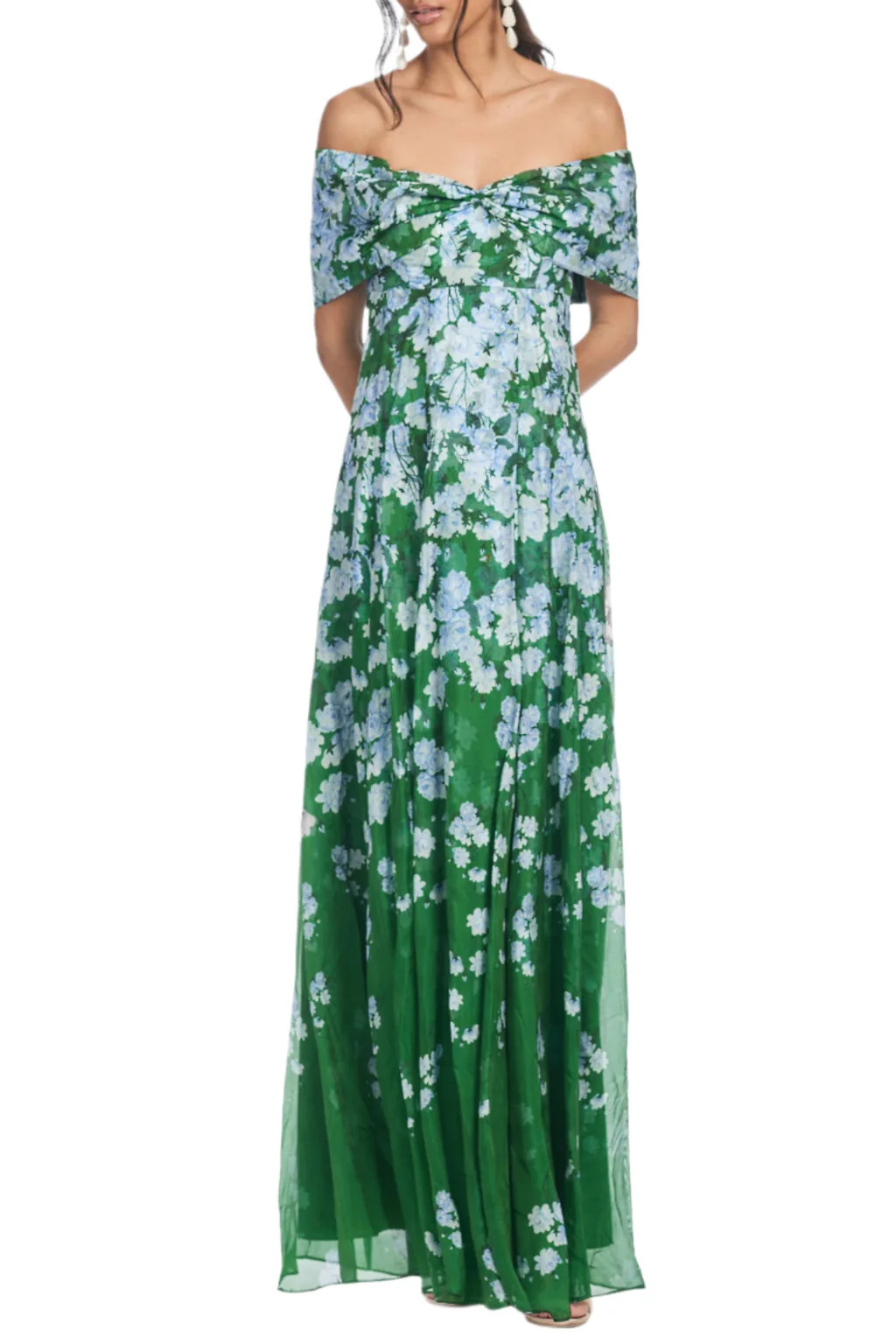 Kennedy Gown in Kelly Green Degrade Florals | Over The Moon