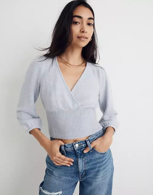 Wrap V-Neck Sweater in Coziest Yarn | Madewell