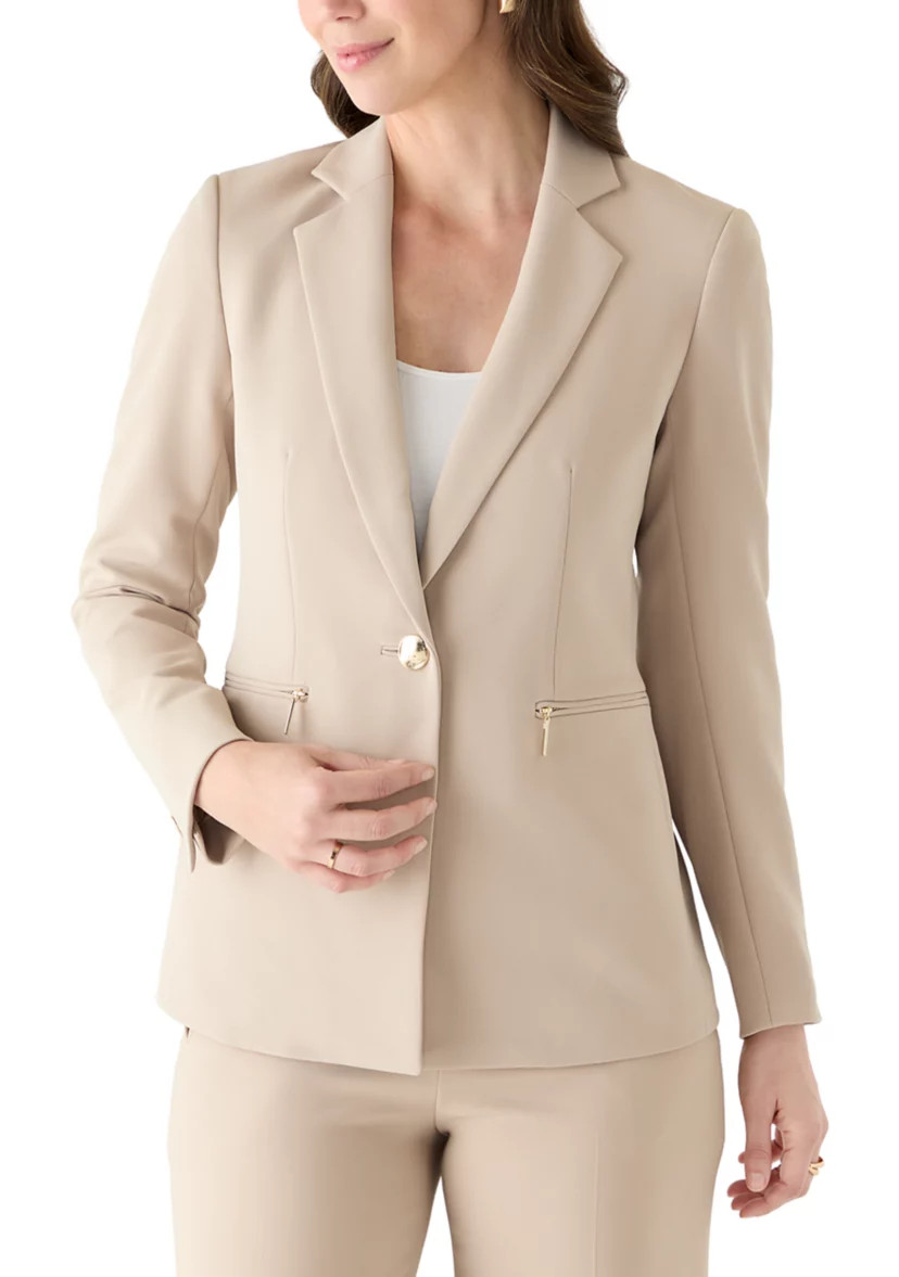 Anne Klein One Button Notch Collar Blazer | Belk