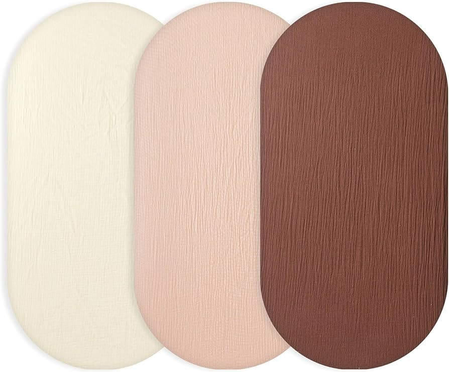 Muslin Bassinet Sheets | 32" x 18", Baby Bassinet Mattress Fitted Cover Sheet, Universal Fit for ... | Amazon (US)