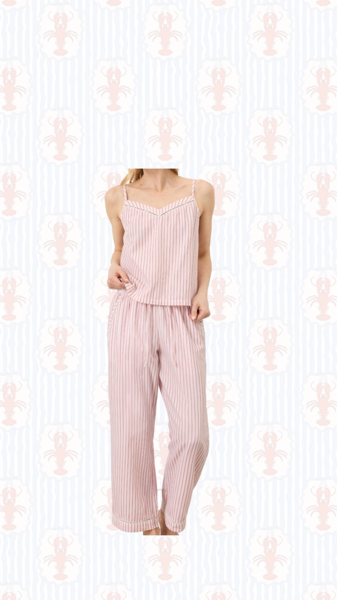 Ordering these pajamas ASAP! The little stripe detail and neckline make this so cute! AND they are ON SALE for just $40!

#LTKootd #LTKSaleAlert