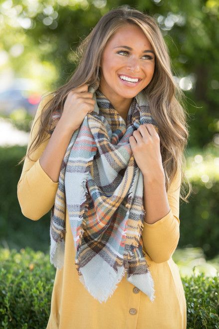 Oversized Blanket Scarf Mustard | The Pink Lily Boutique