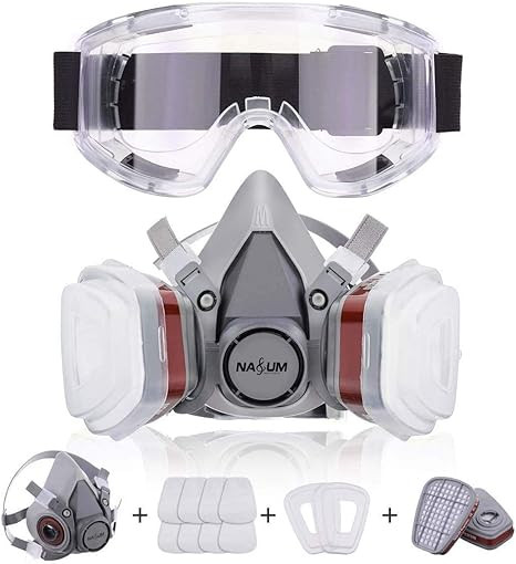 Reusable Half Face Cover NASUM Half Face Cover wiith Safety Glasses,Paint Face Cover for Painting... | Amazon (US)