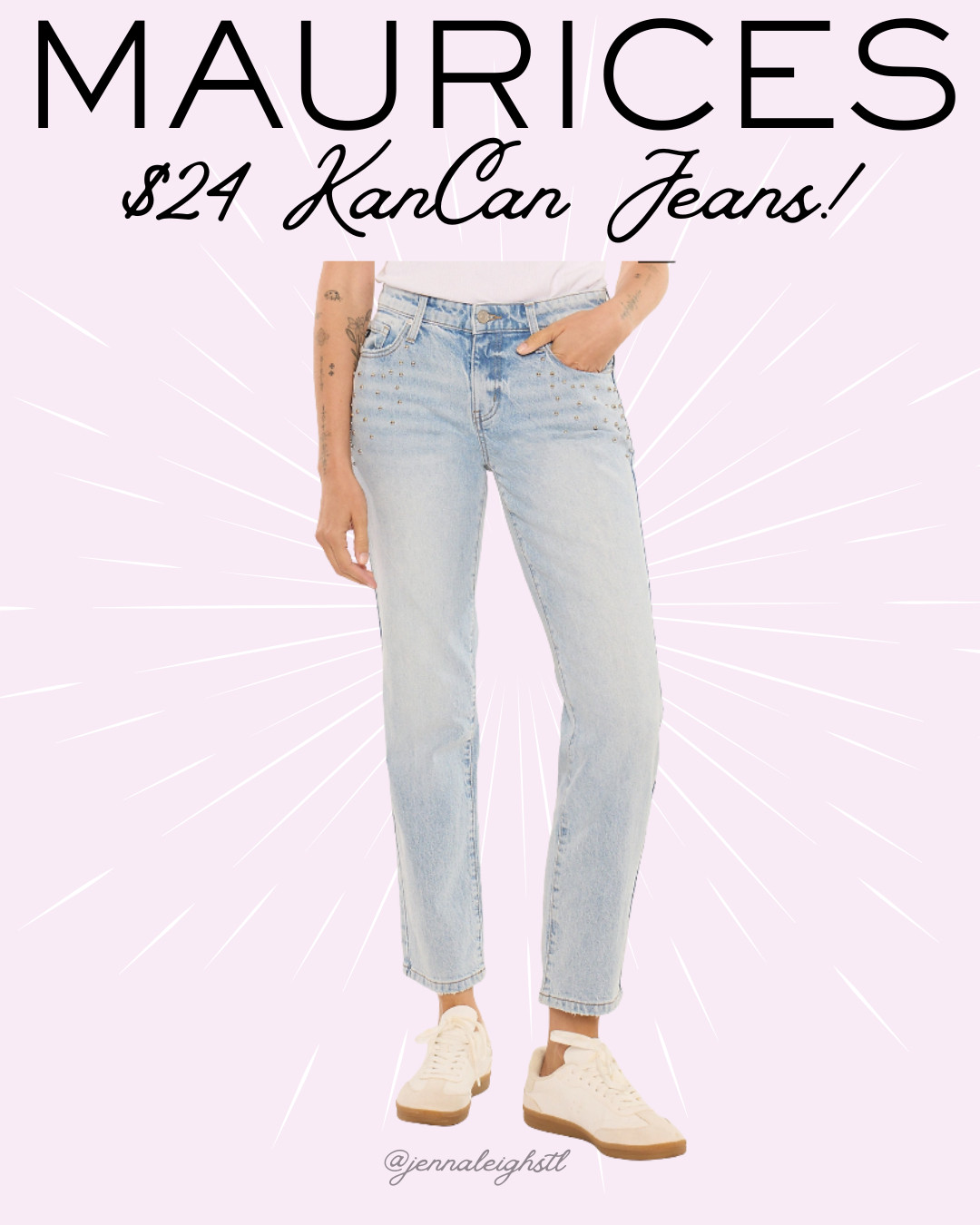 These KanCan mid rise studded straight leg jeans from Maurices are such a good deal right now. They’re on sale plus an extra 20% off in cart bringing them down to just $24 and all sizes are still in stock. 

 #LTKSeasonal #LTKSaleAlert #LTKMidsize
