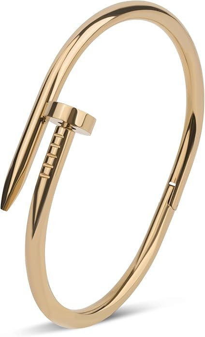 18K Gold Silver Rose Gold Plated Couple Bracelet, Elegant Willow Stud Open Design Wristband, Fash... | Amazon (US)