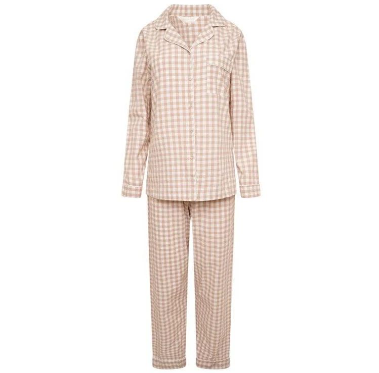 Cotton Trouser PJ Set- Brown Gingham | The NAP Co