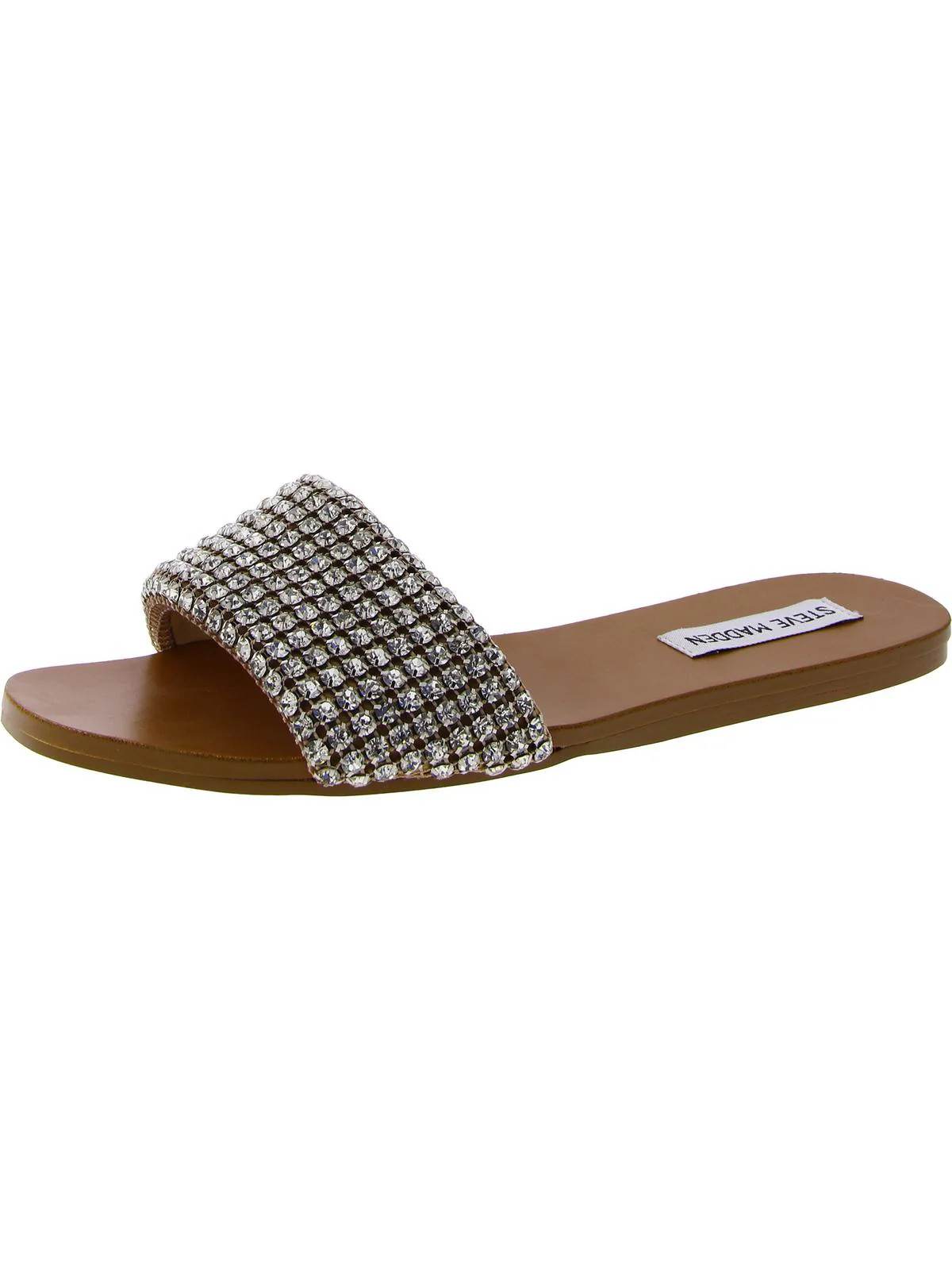 Heather Womens Rhinestone Flat Slide Sandals | Shop Simon