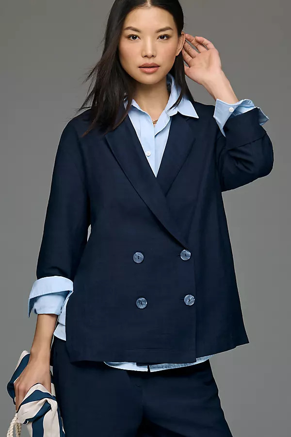 Short-Sleeve Oversized Blazer Jacket | Anthropologie (US)