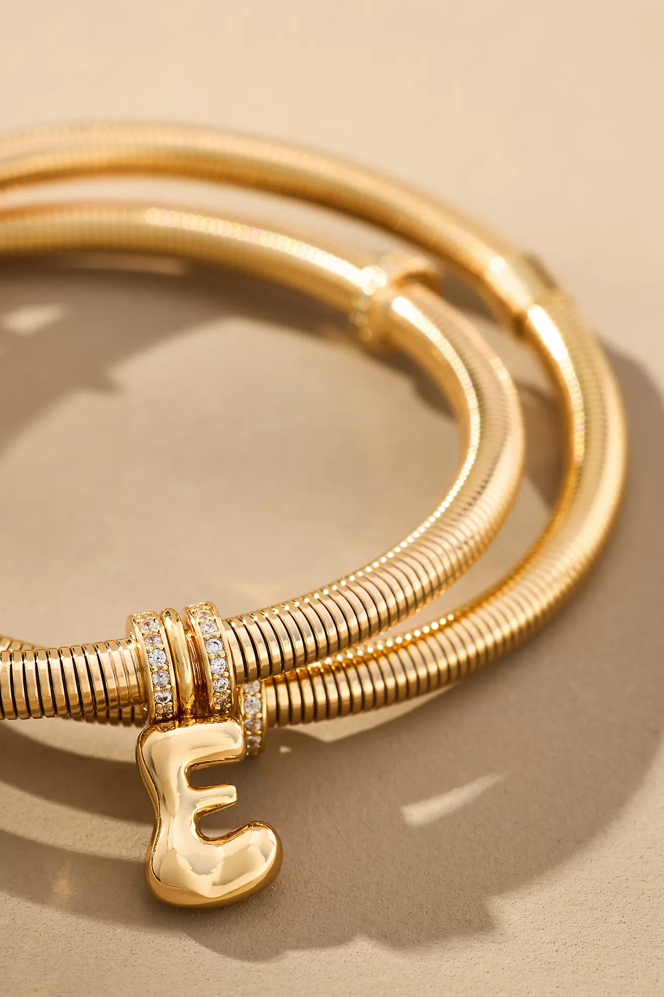 Bubble Letter Monogram Coil Bracelet | Anthropologie (US)