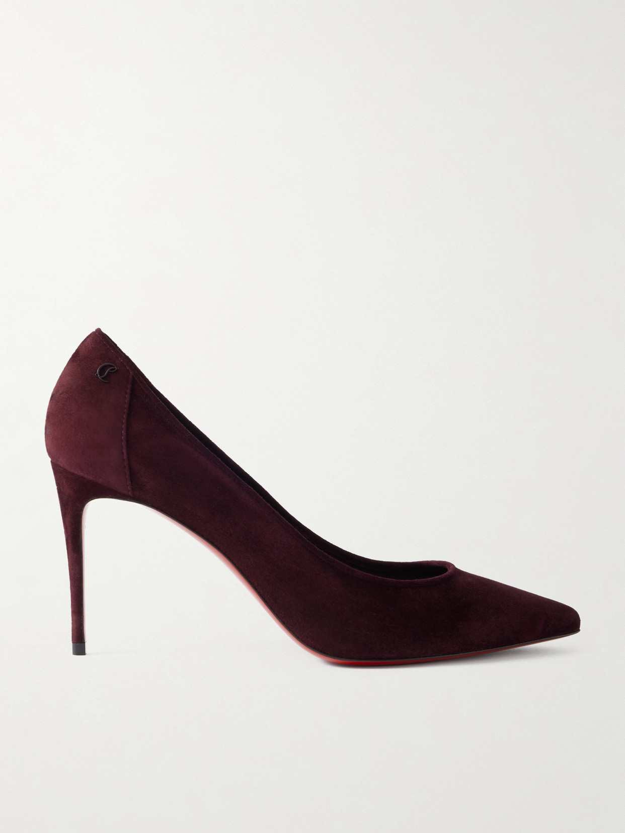 Christian Louboutin - Sporty Kate 85 Suede Pumps - Burgundy | NET-A-PORTER (US)