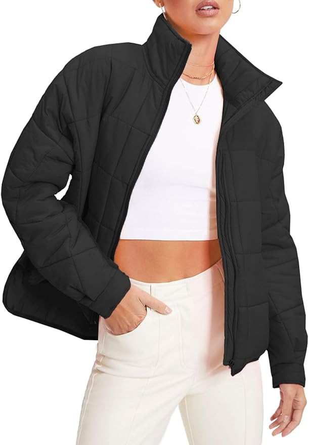 EVALESS Womens Quilted Puffer Jackets Lightweight Long Sleeve Zip Up Winter Coats Fashion 2024 Fa... | Amazon (US)