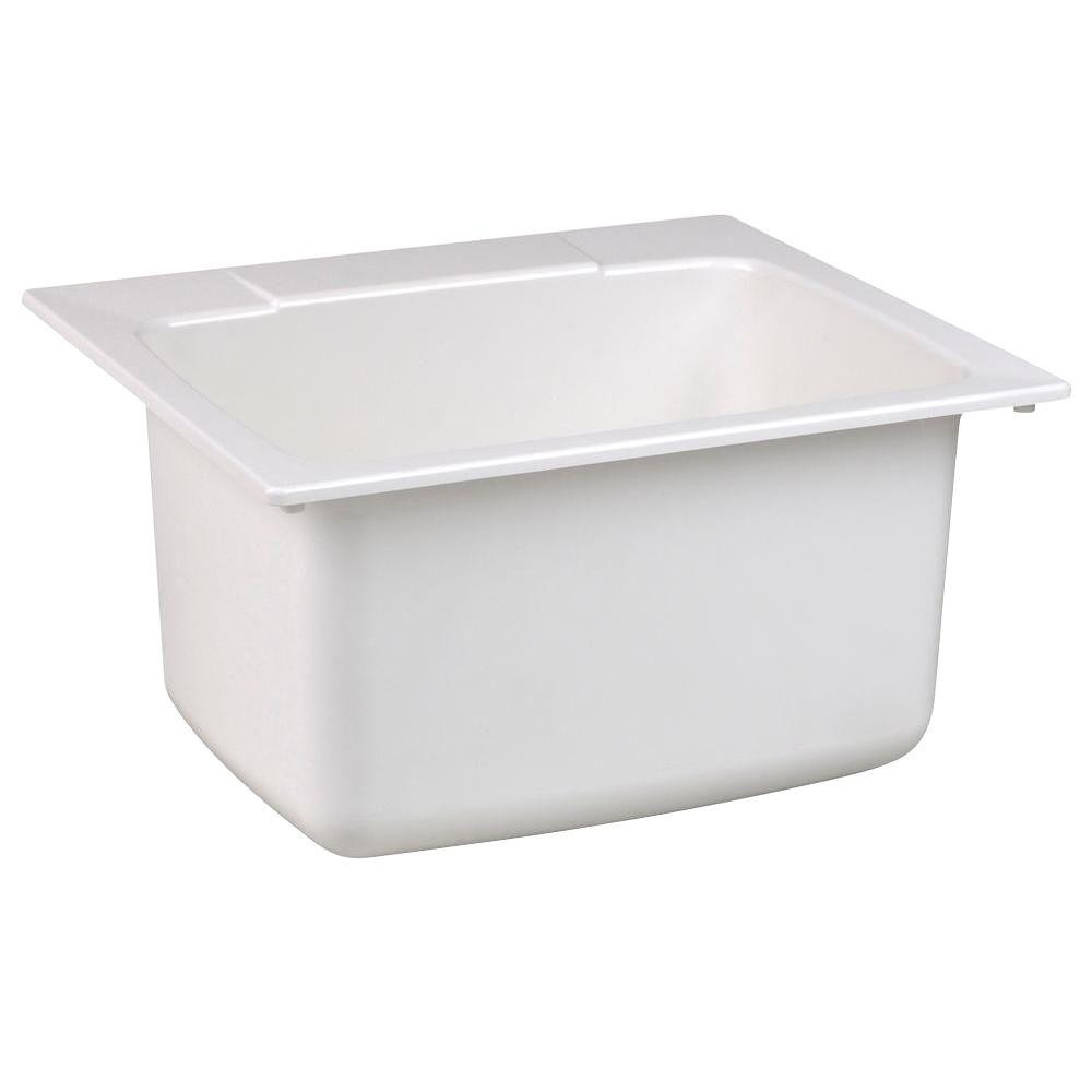 22 in. x 25 in. x 13.75 in. Molded Fiberglass Drop in Utility Sink in White | The Home Depot