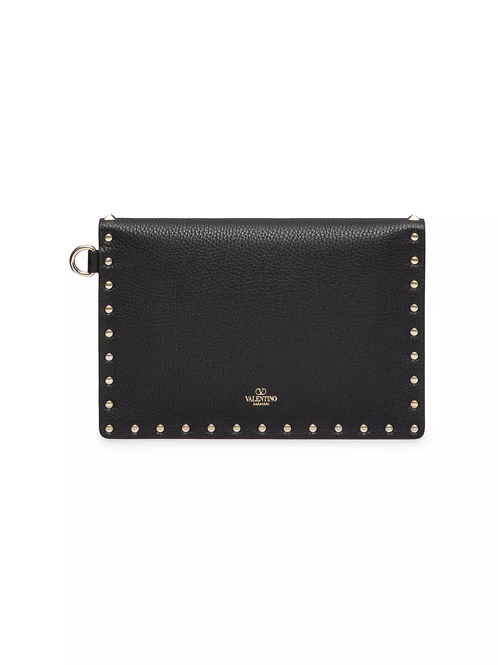 Rockstud Grainy Calfskin Pouch | Saks Fifth Avenue