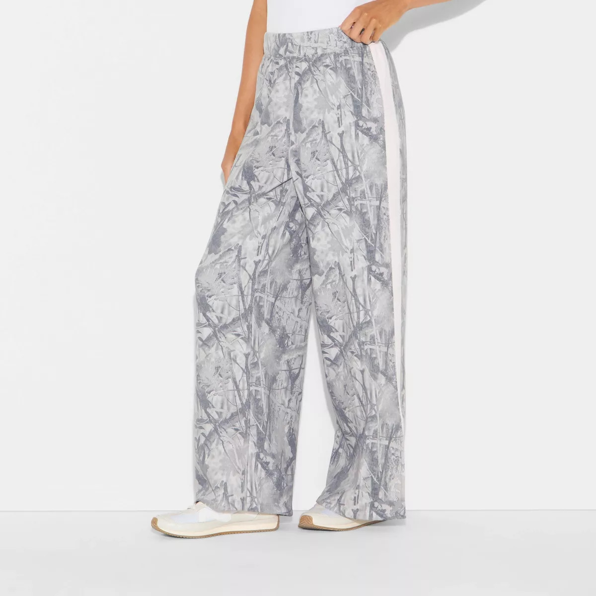 Women's Camo Graphic Pull-On Pants - Gray | Target