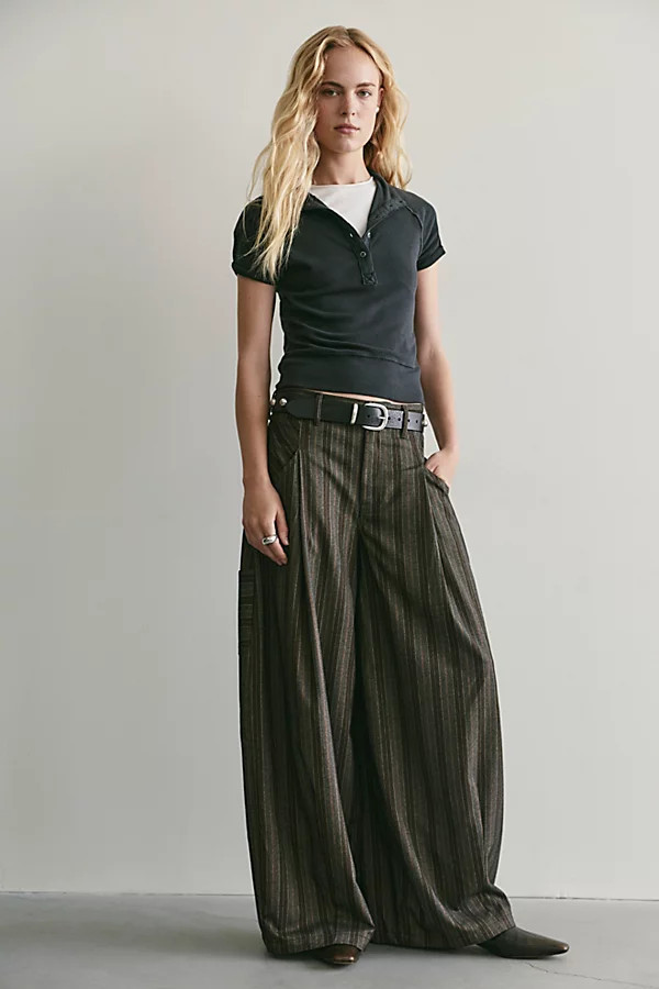 About It Baggy Plaid Suit Trousers | Free People (Global - UK&FR Excluded)
