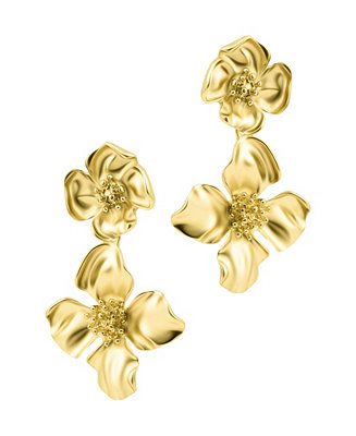 Gold Flower Drop Earrings | Macy's