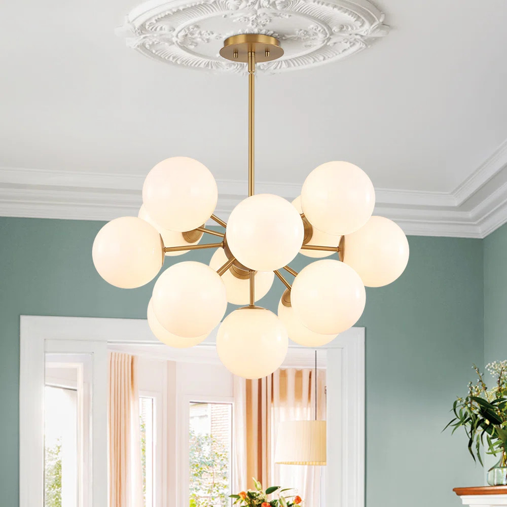 13 - Light Opal Sputnik Glass Globe Chandelier | Wayfair North America