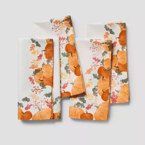 Sur La Table Thanksgiving Pumpkin Napkins, Set of 4 | Sur La Table