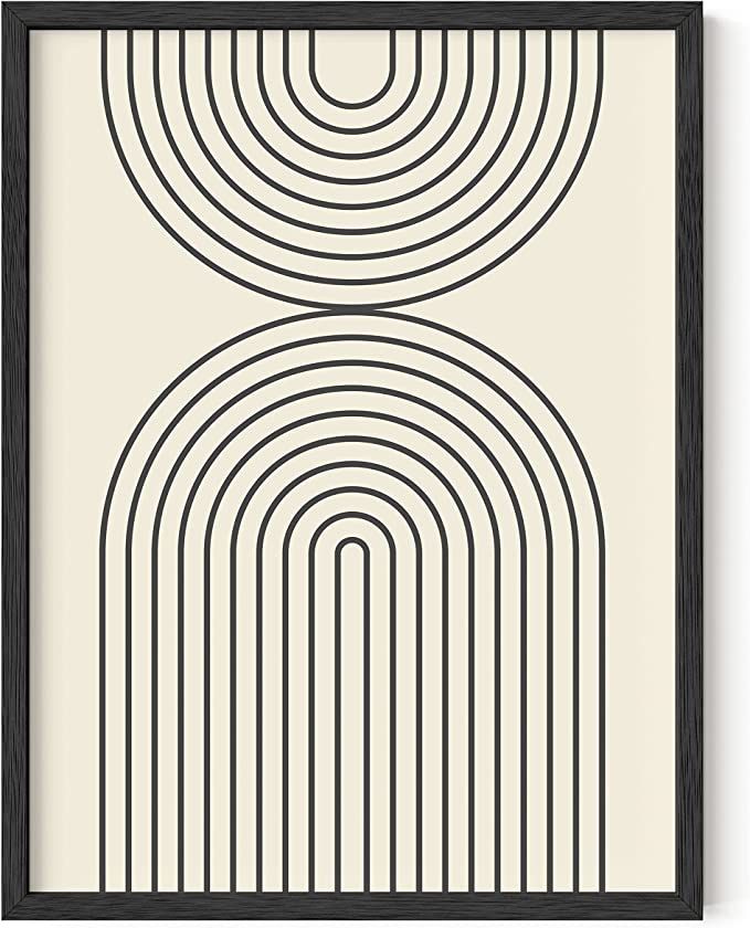 HAUS AND HUES Boho Wall Art , Geometric Print, Boho Framed Art, Decor Geometric (Black Framed, 12... | Amazon (US)