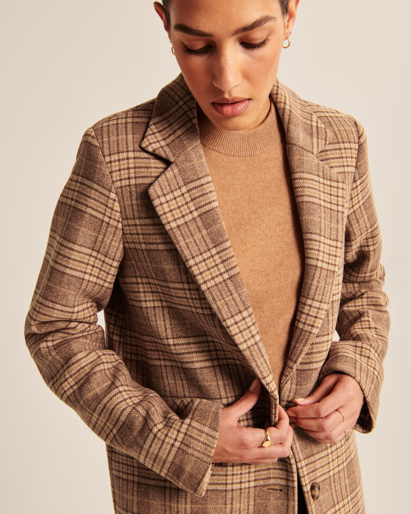 Women's Wool-Blend Blazer Coat | Women's Coats & Jackets | Abercrombie.com | Abercrombie & Fitch (US)