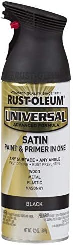 Rust-Oleum 245197 Universal Enamel Spray Paint, 12 oz, Satin Black | Amazon (US)