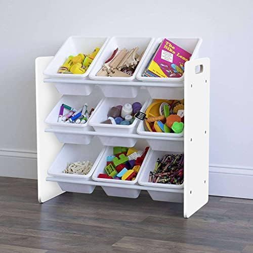 Lennox Furniture Toys Storage Organizer 9 Plastic Bins in White (JWTR-03006 white) | Amazon (CA)