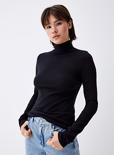 Plain turtleneck T-shirt | Simons