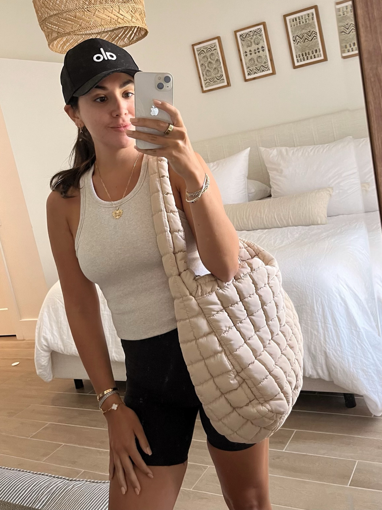 Todays look for Pilates! Just got this free people movement quilted carryall bag and I’m obsessed! It fits so much. 

FP, carryall, quilted bag, workout bag

#LTKunder100 #LTKstyletip #LTKSeasonal